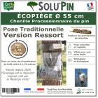 Écopiège Transparent Version Ressort Ø 55 cm SOLUPIN, Collier piège chenille processionnaire du pin et du cèdre.